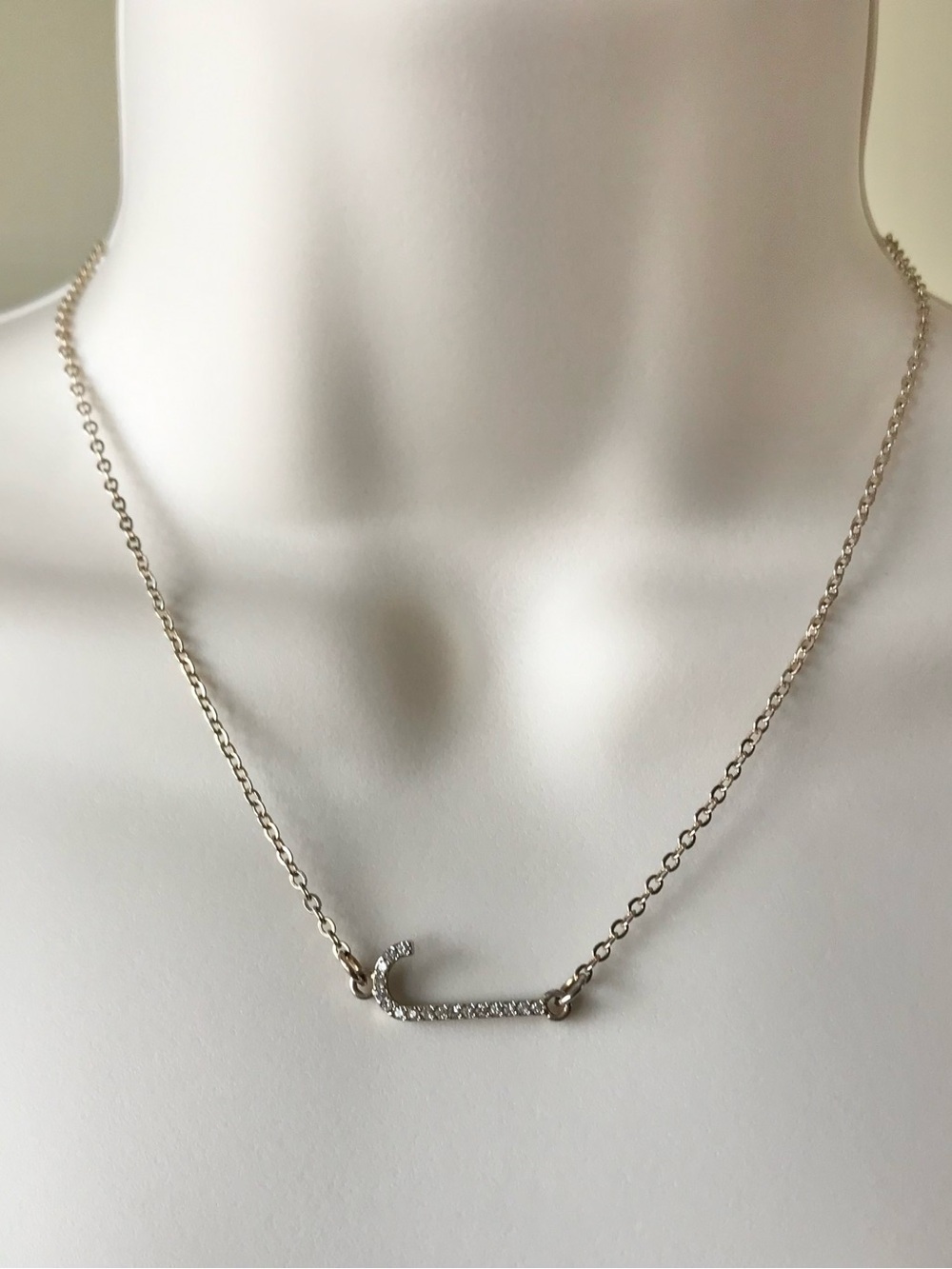 Gold Tone “J” Initial Necklace